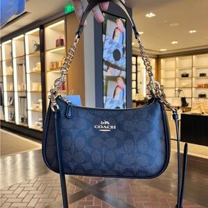 Coach Black Shoulder Bag with Gold Chain